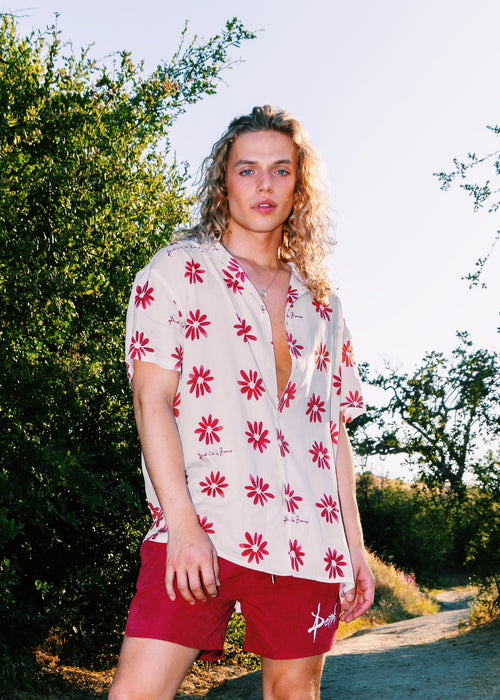 SAFARI FLOWERS BUTTON UP