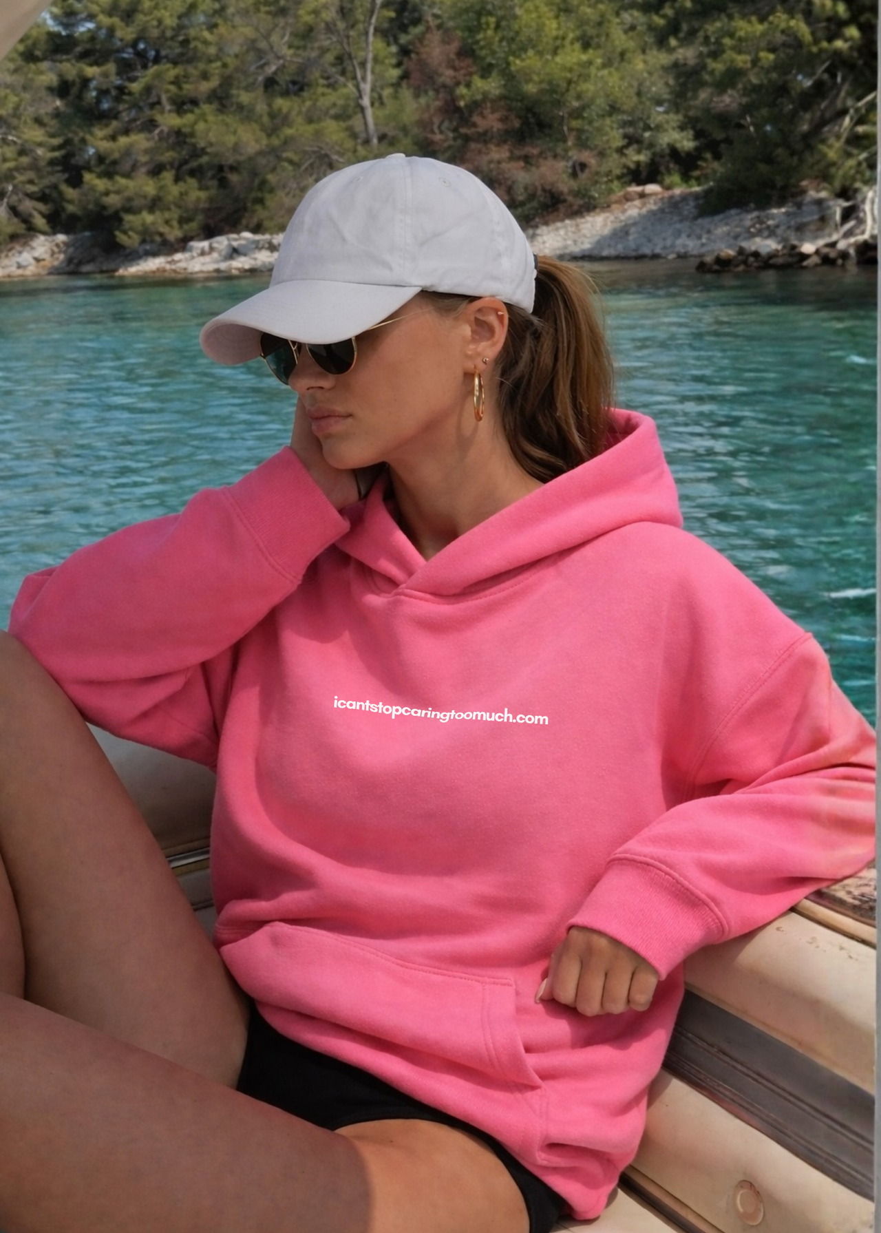 I CANT STOP CARING TOO MUCH .COM HOODIE