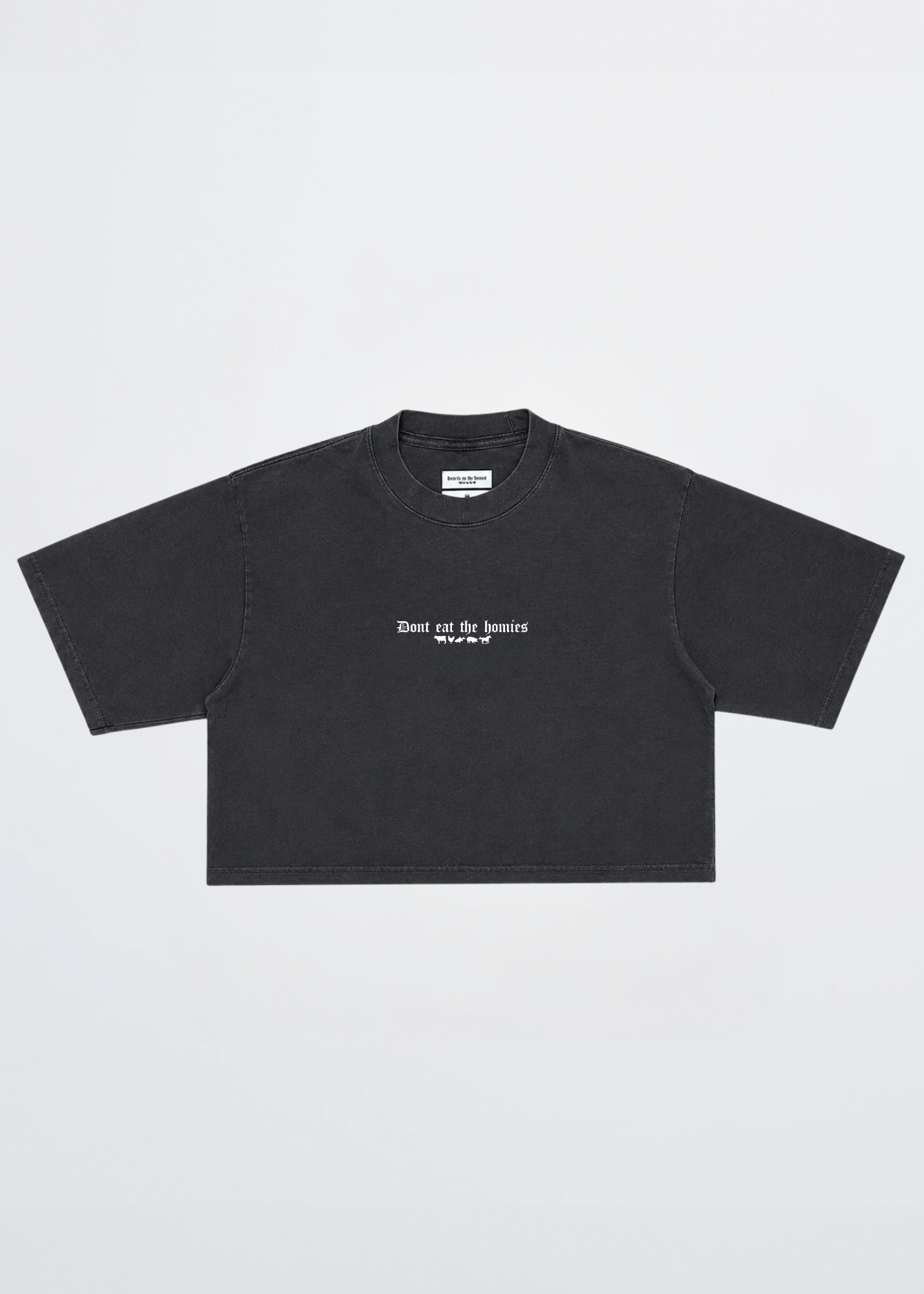 OG dont eat the homies tee vintage black cropped